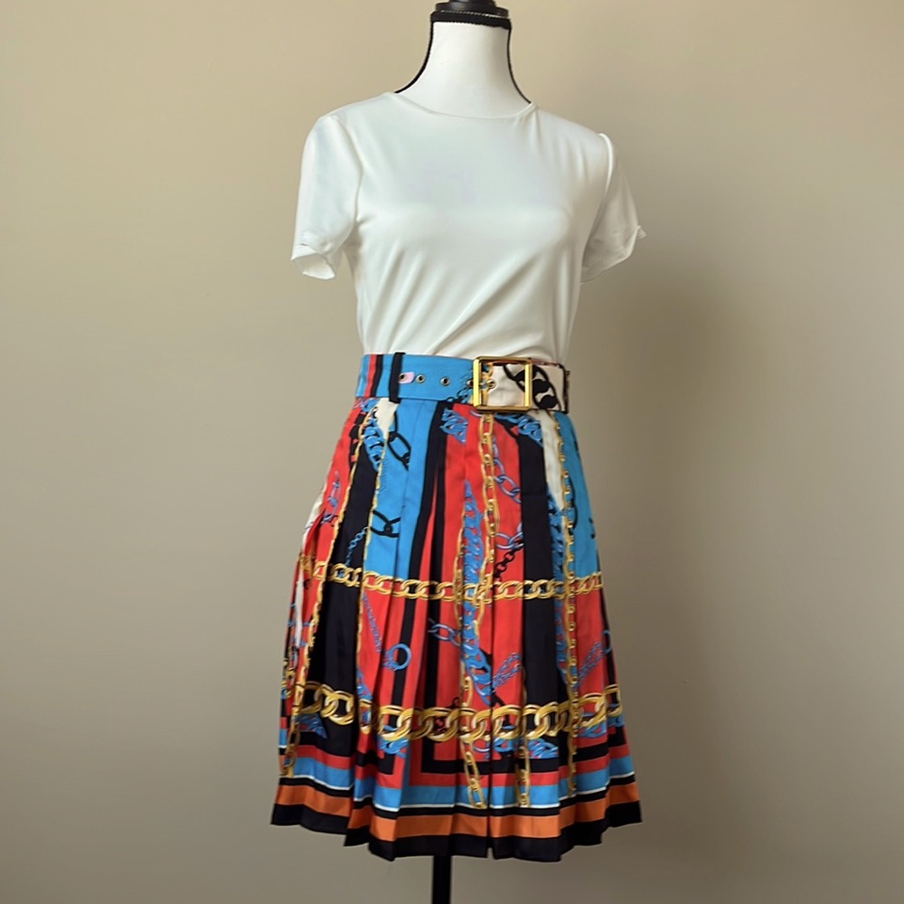 Zara pleated satin skirt